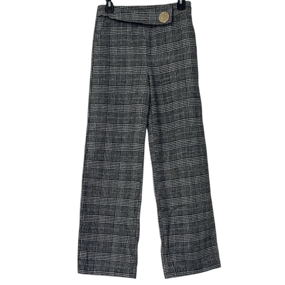 Zara Basic Collection Plaid Wide-Leg Pants - Picture 2 of 15